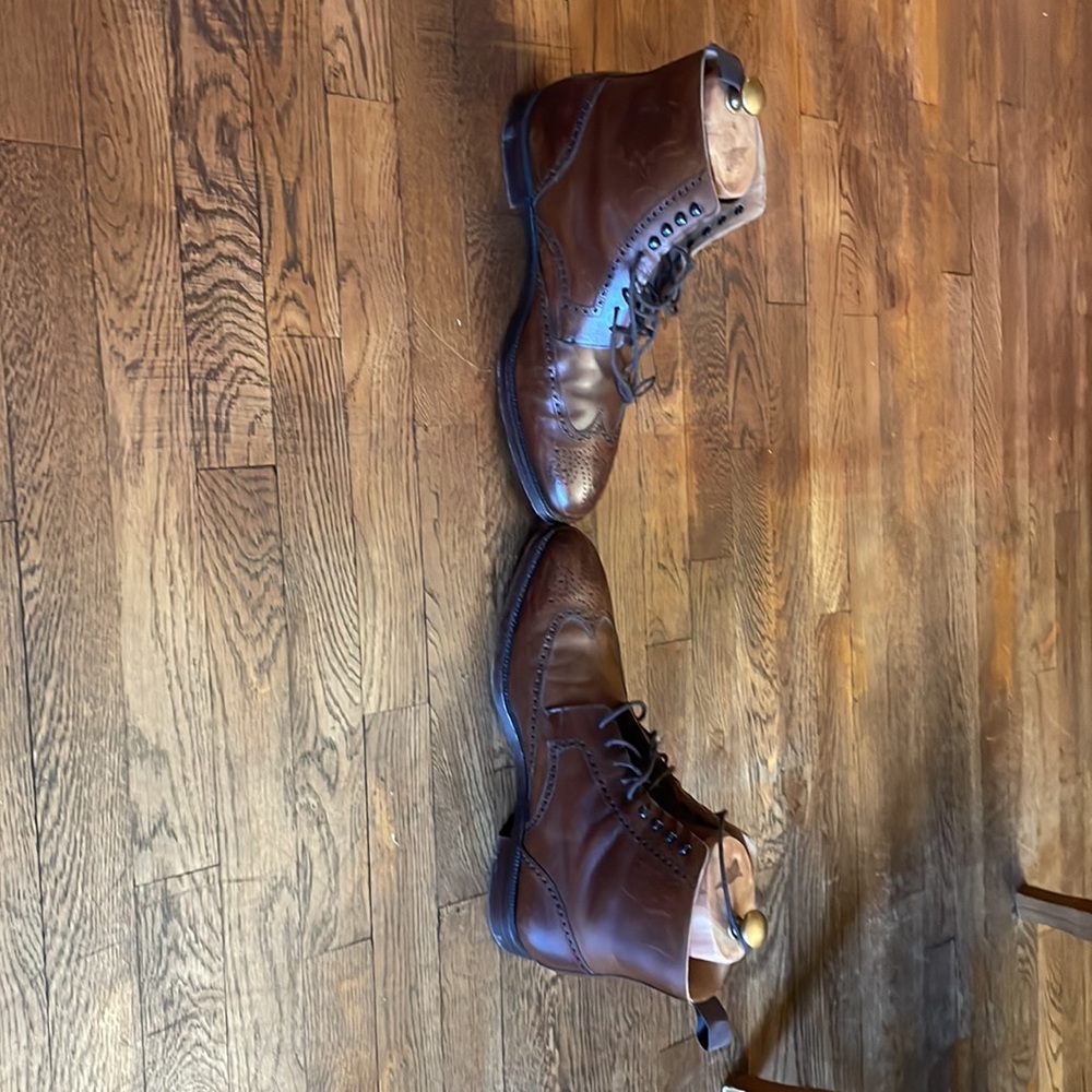 George Cleverley Bryan Brown Leather Wingtip Boot - Picture 4 of 5